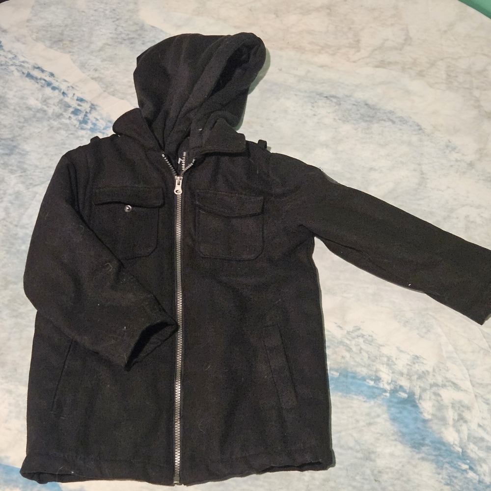 Ixtreme Outfitters Boys Hooded Winter Coat Size 5/6 Black Full Zip Jacket